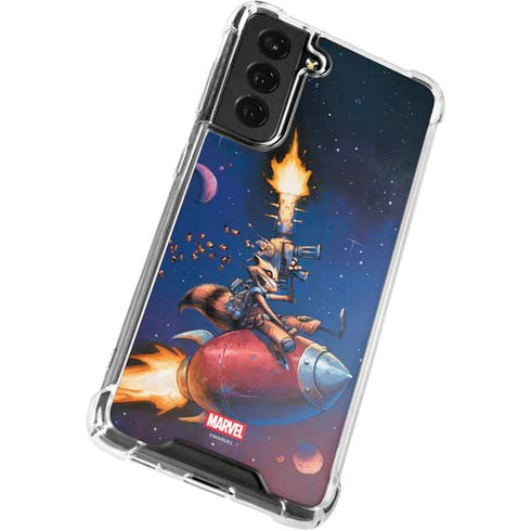 Marvel Rocket Raccoon Rocket Ride Galaxy S21 FE Clear Case